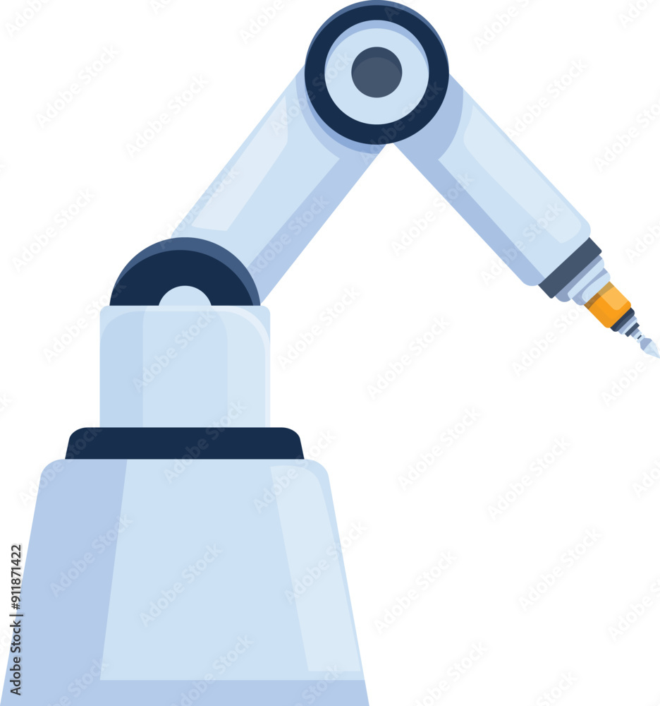 Poster industrial robot arm is precisely performing a task, highlighting the automation and technology pres