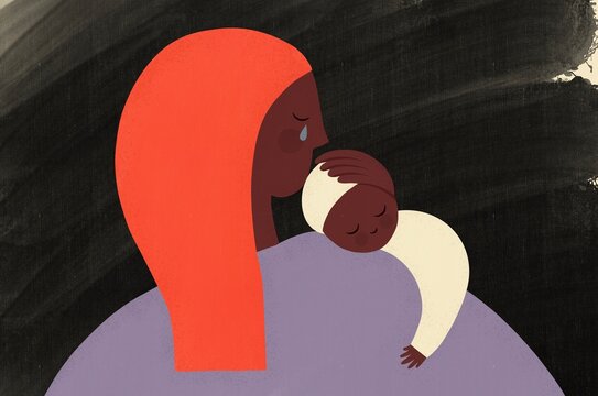 A mother and her baby