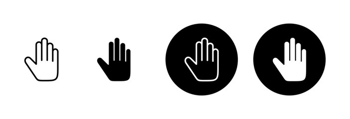 Hand icon vector isolated on white background. Hand gesture. hand stop