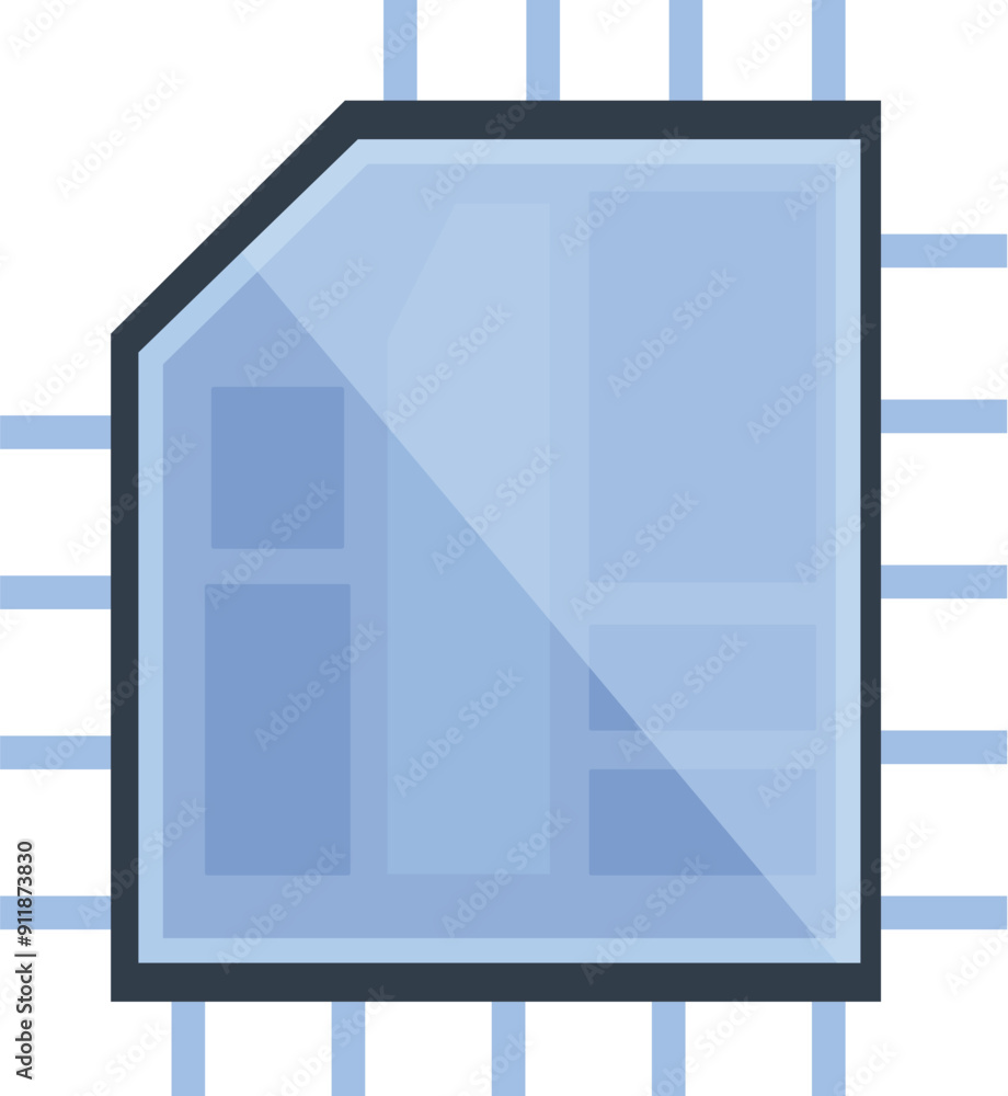 Poster microchip is shown with visible connections for plugging into a motherboard