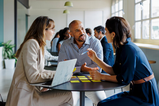Creative business team brainstorming ideas at office