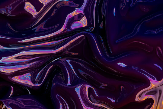 Abstract liquid iridescent reflections