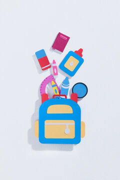 Creative Back To School Concept With Paper Cutout Supplies