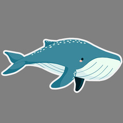 Adorable Winter Humpback Whale Illustration