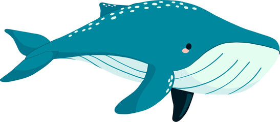 Obraz premium Adorable Winter Humpback Whale Illustration