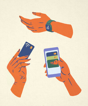 Variability of Contactless payment methods illustration concept

