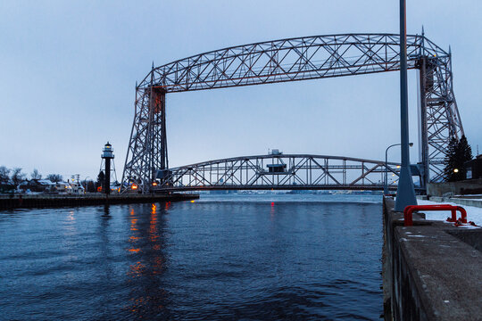 Duluth liftbridge in the morning