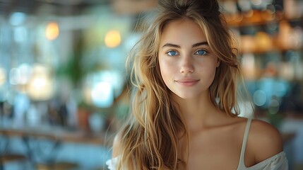 A realistic photograph, 8K resolution, shot on professional DSLR camera, shallow depth of field, tack-sharp focus, exquisite detail, high dynamic range of An influencer showing off her beauty 