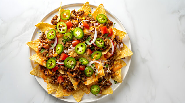 Delectable tabletop snack of nachos