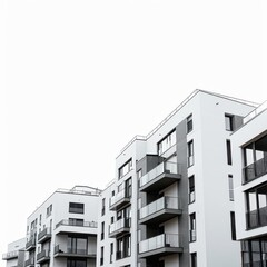 Modern Residential Apartment Building in Urban Area Under Clear Sky During Daylight Hours