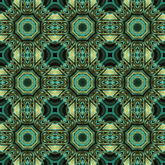 Green seamless decorative pattern illustration ideal for wallpapers, textures and decor