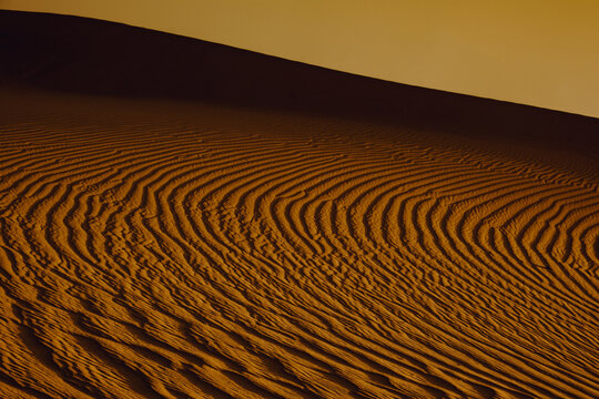 Sand Dunes at Sunset in the Desert