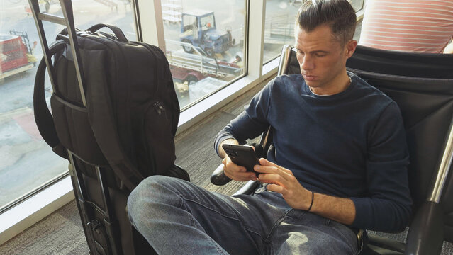 Man Waiting in Airport