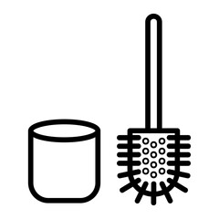 toilet brush Line Icon