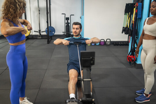 doing sports in the gym