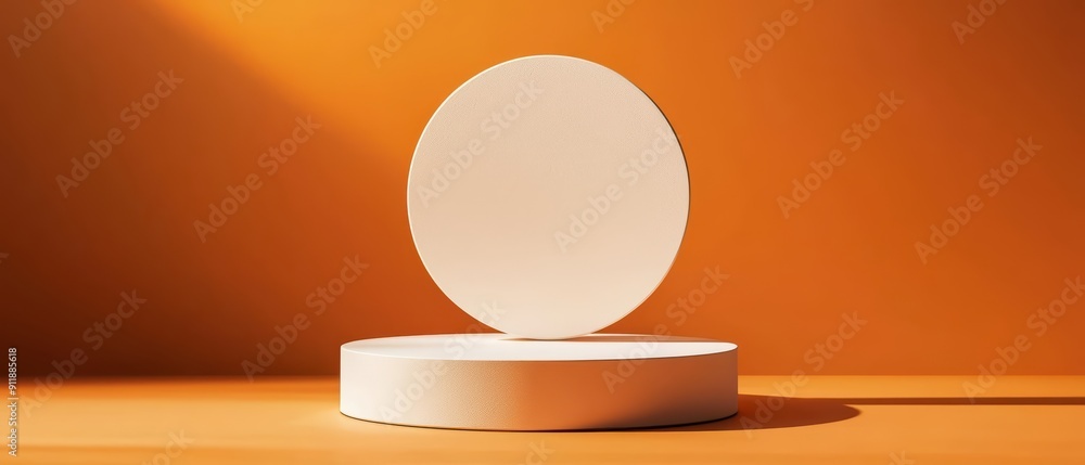 Poster minimal empty podium under sunlight filtering through