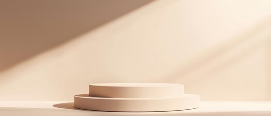 Obraz premium Minimal empty podium under sunlight filtering through