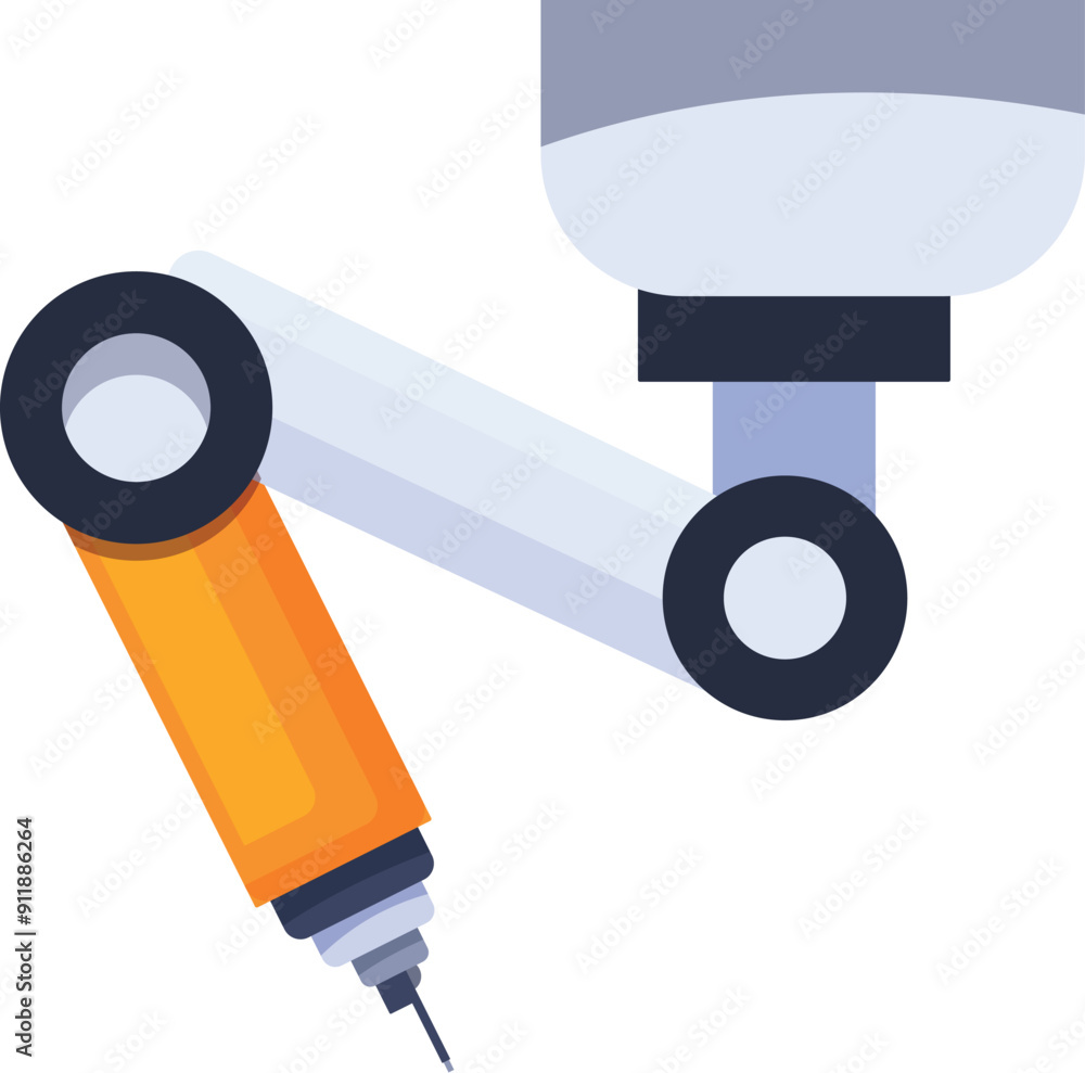 Poster robotic arm with a precision tool engaged in an industrial task, showcasing automation and advanced 