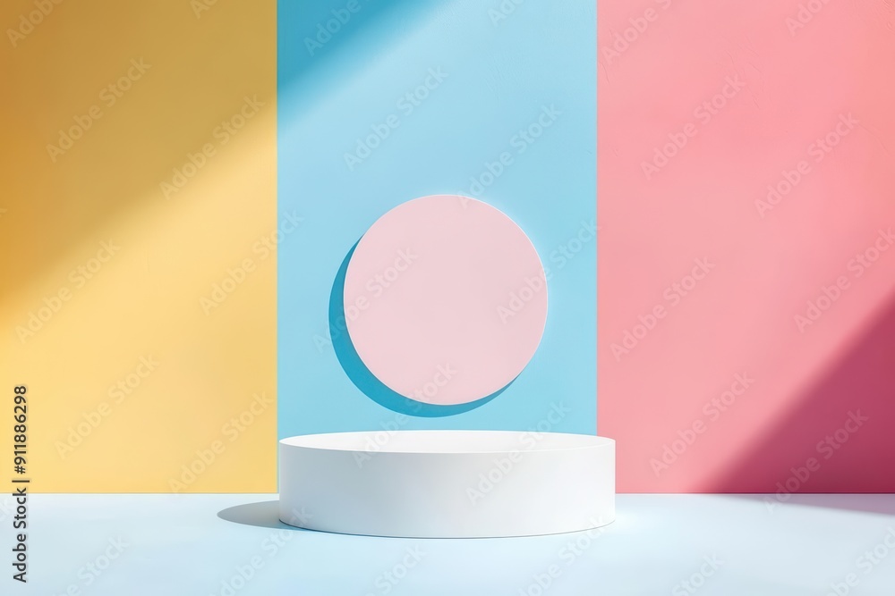 Poster on this colorful minimal empty abstract scene background