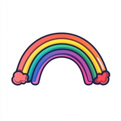 Colorful Rainbow Icon in Gradient Style Isolated on White Background