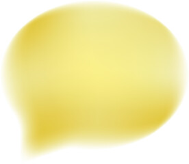 Blurred yellow speech bubble is floating on a white background