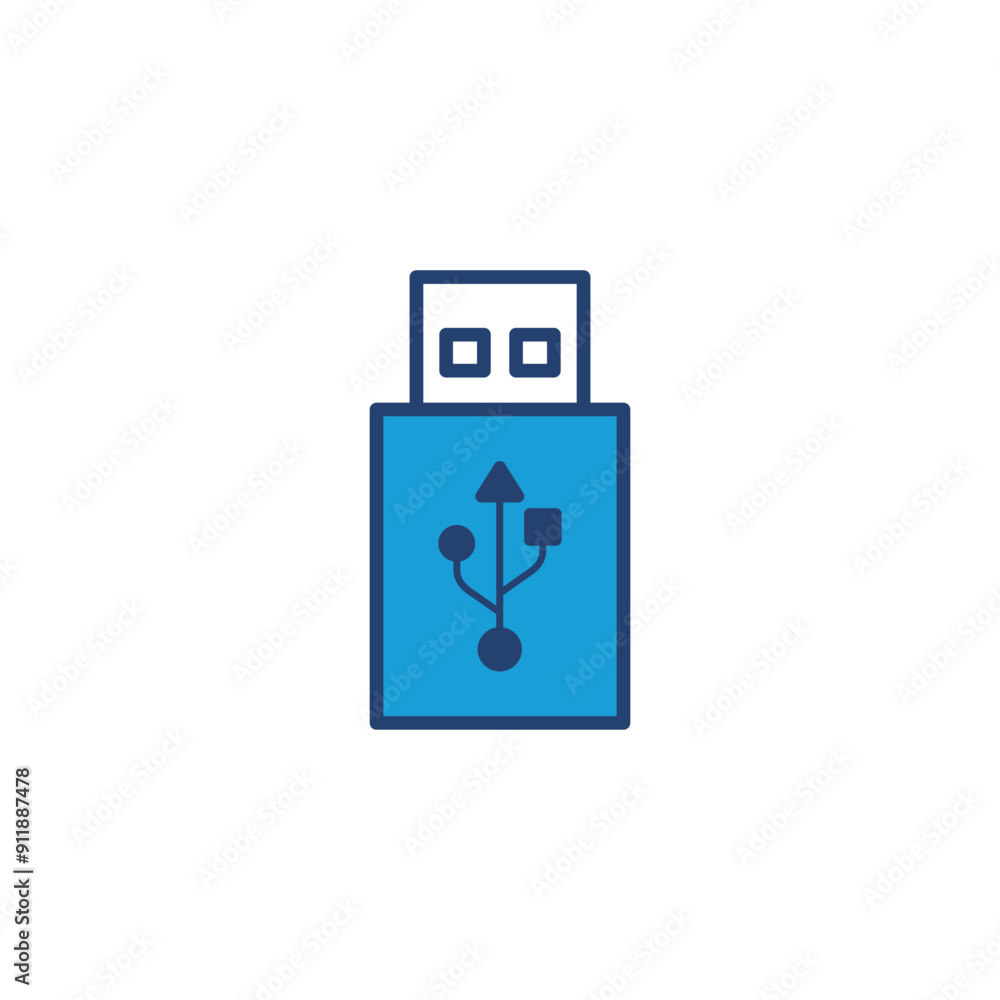 Poster usb icon vector. flash disk icon vector