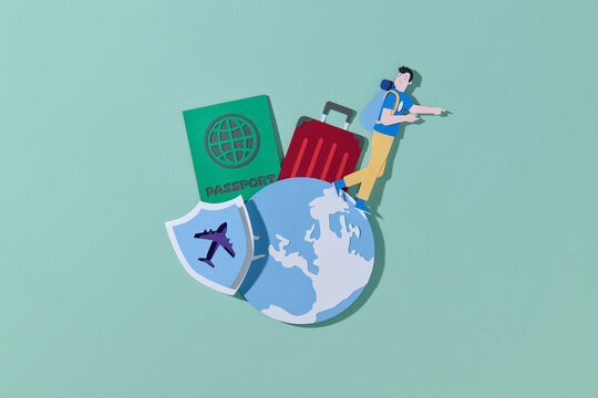Travel Concept With Passport, Map, and Luggage