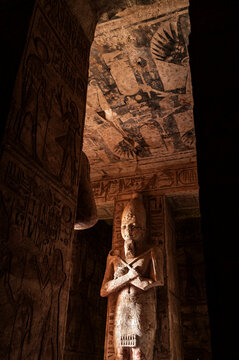 Interior Statue of Pharaoh at Abu Simbel Temple, travelling Egypt