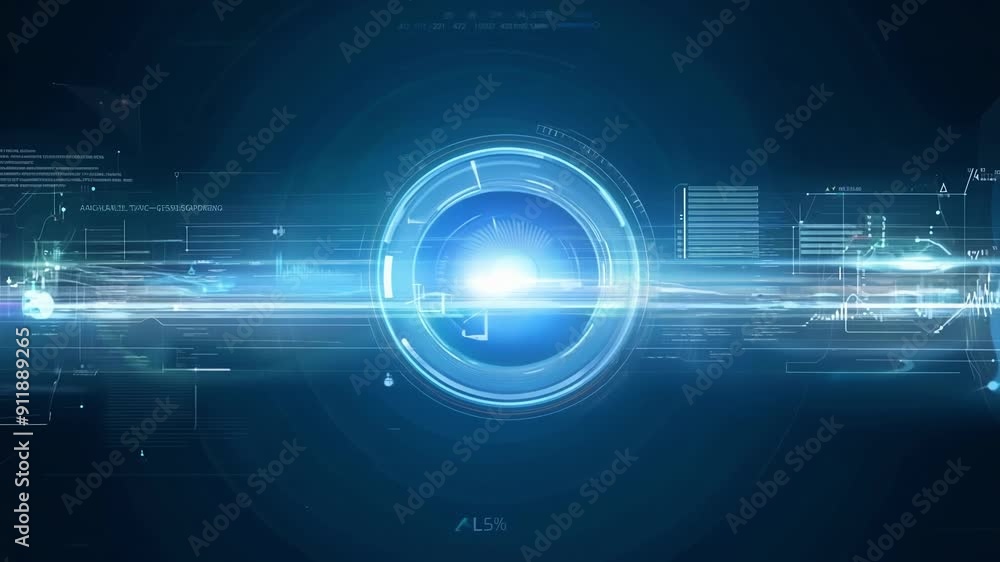 Poster dynamic blue light effects create a captivating visual experience showcasing advanced technology the