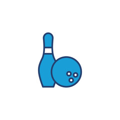 Bowling icon vector. bowling ball and pin icon. bowling pins