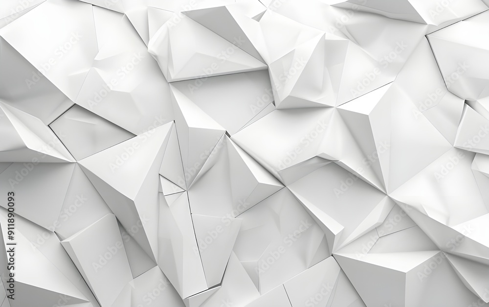 Poster abstract white background with low poly geometric shapes, 3d rendering illustration. abstract wallpa