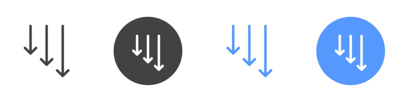 reduce icon Vector logo set flat
