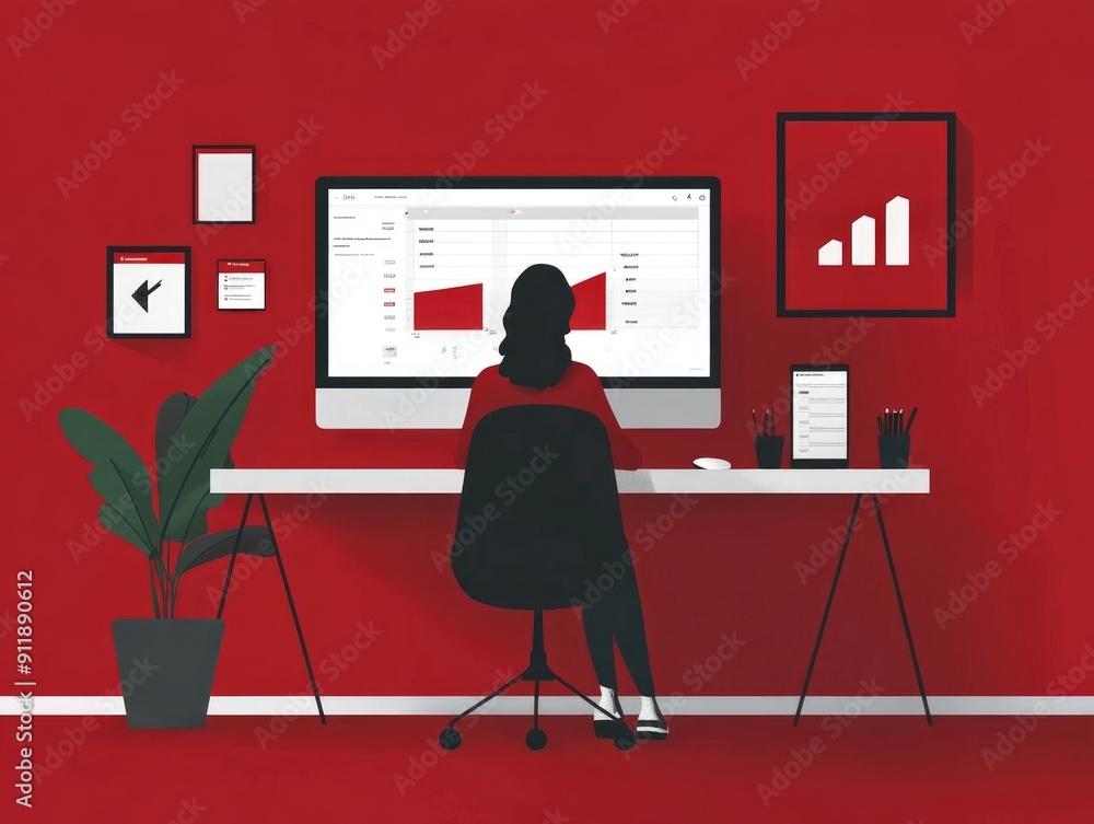 Aufkleber a visually appealing flat design depicting the concepts of digital asset management and portfolio tr