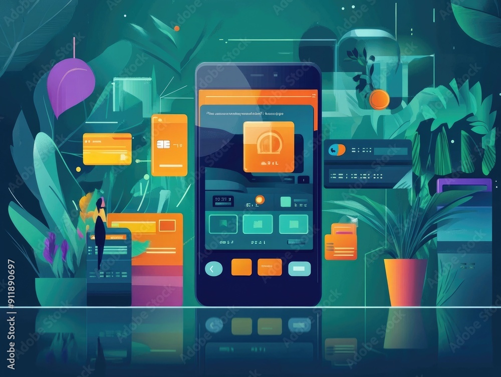 Poster secure and innovative digital payment services optimized for seamless online transactions flat desig
