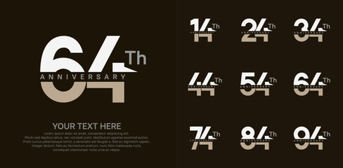 anniversary set logo style with brown and white color for company celebration moment