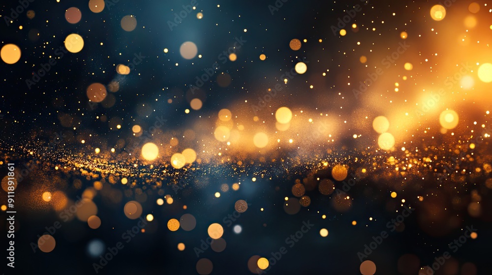 Poster a blurry image of a starry night sky with a lot of light shining through the clouds. the stars are s