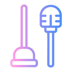 toilet brush Line Gradient Icon