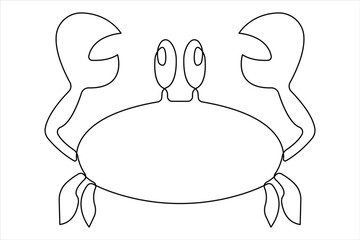 Crab continuous one single line art drawing of minimalism design outline vector illustration
