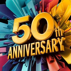 3D Text Design for 50th Anniversary Celebration