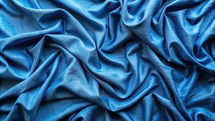 Fototapeta premium Blue wrinkled fabric texture, rendered background, wrinkled, textured, blue, fabric, material,rendering, realistic, soft