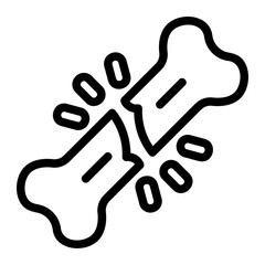 bone broken Line Icon