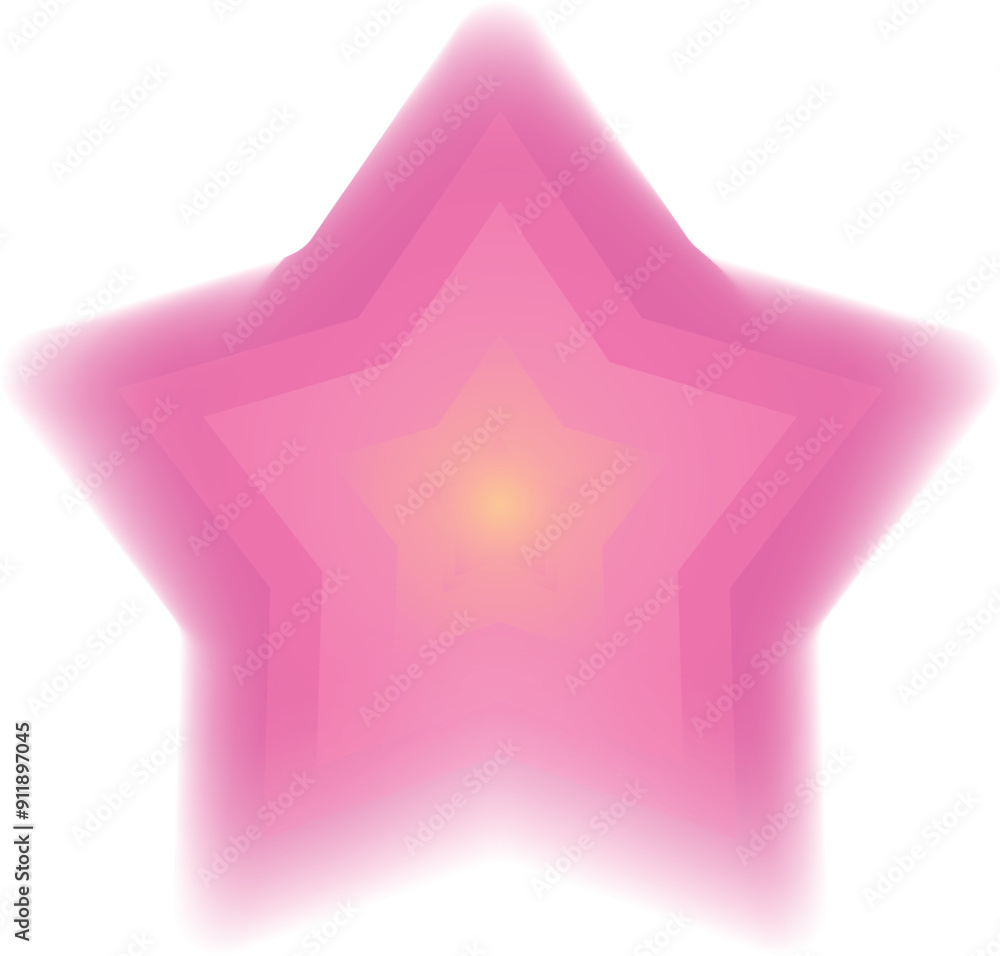 Poster simple pink star with a gradient effect creating a sense of depth and dimension