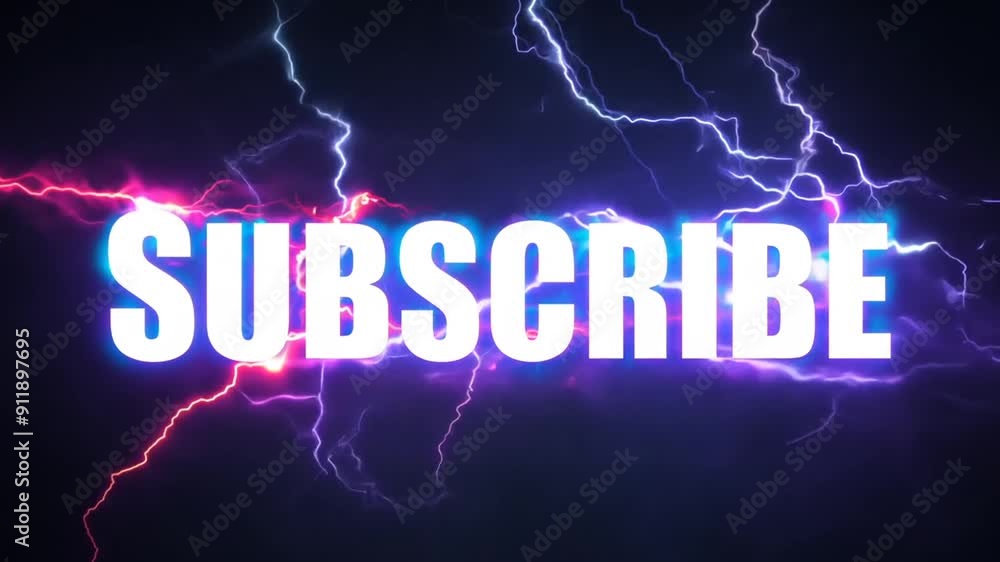 Poster powerful electric subscribe effect with thunder elements generative ai