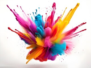 Vibrant Colorful Rainbow Powder Paint Splatter Explosion Background