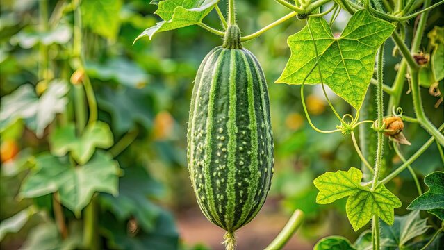 Pointed gourd plant with green vines and foliage, commonly found in India