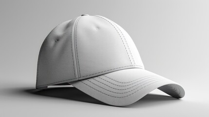 A white baseball cap mockup with a clean, minimal background.