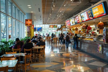 A large restaurant with many tables and chairs