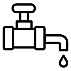 Faucet Icon in Line Style