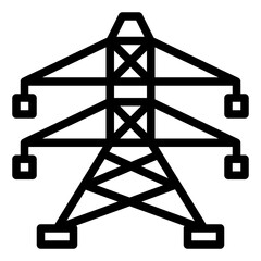 Electric Tower Icon in Line Style