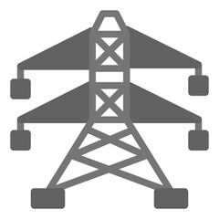 Electric Tower Icon in Flat Style